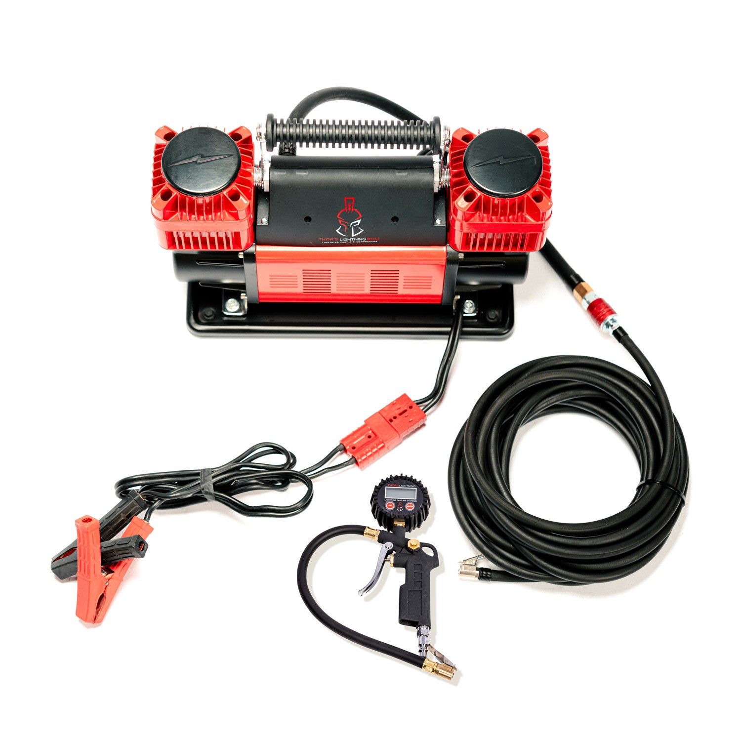 Thor's Lightning Bolt Compresseur d'air portable 12 V véritable double 10,6 CFM 