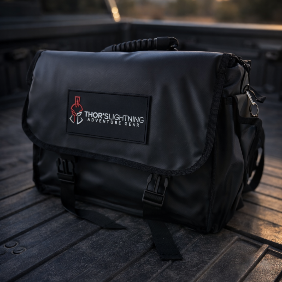 Thor’s Lightning Air System Storage Bag – Fits 12V Compressors & 4-Tire Inflation Kits, Heavy-Duty & Weather-Resistant
