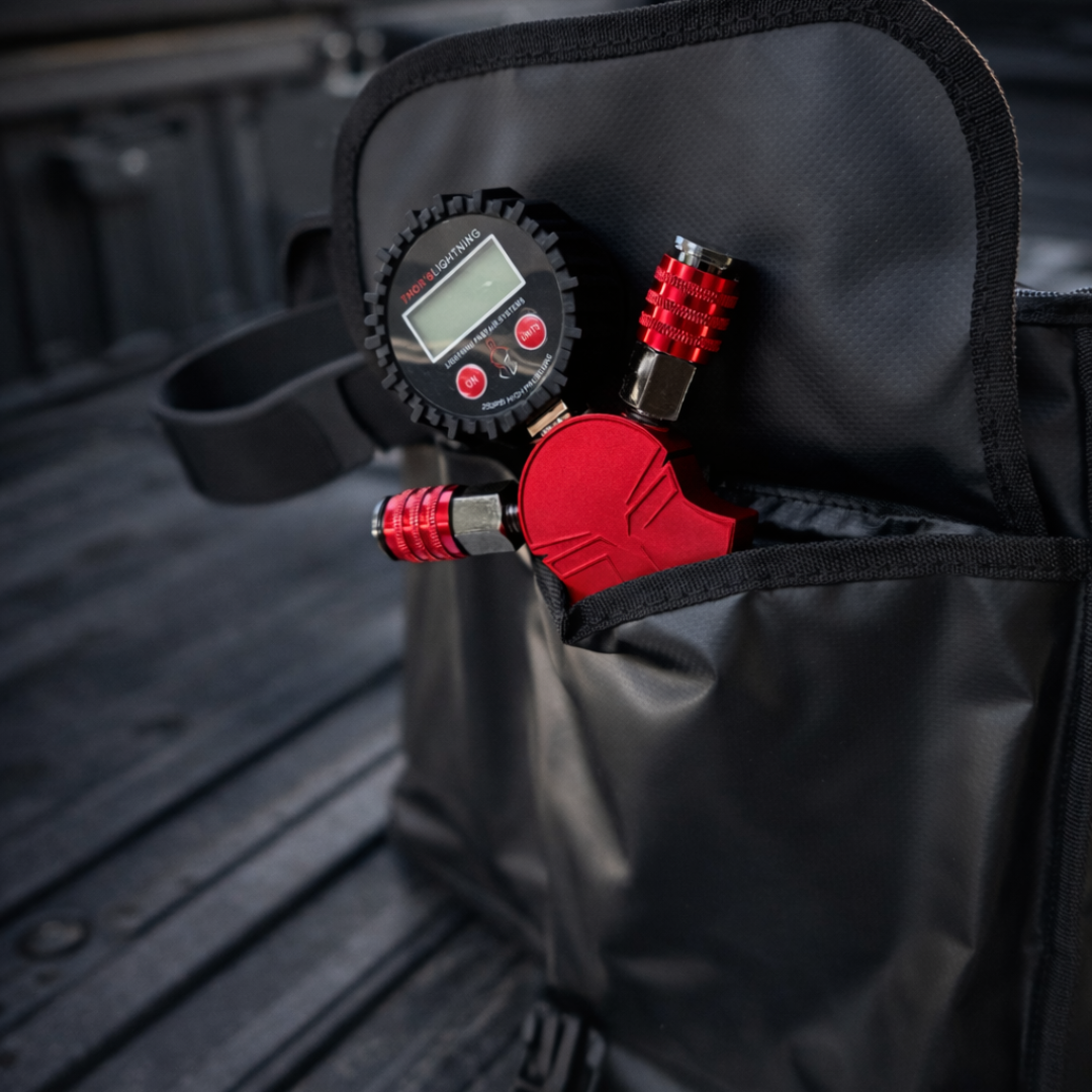 Thor’s Lightning Air System Storage Bag – Fits 12V Compressors & 4-Tire Inflation Kits, Heavy-Duty & Weather-Resistant