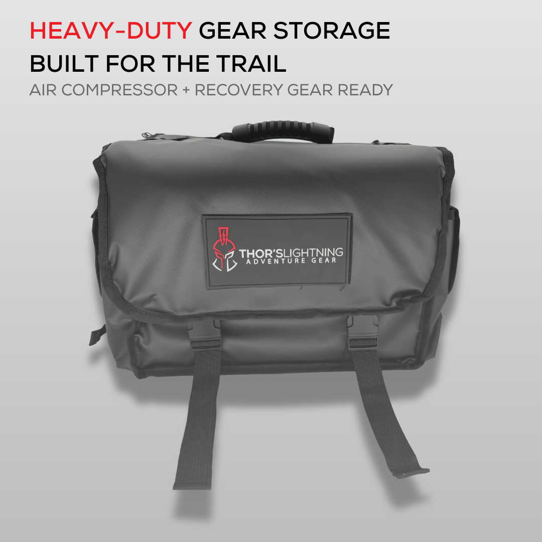 Thor’s Lightning Air System Storage Bag – Fits 12V Compressors & 4-Tire Inflation Kits, Heavy-Duty & Weather-Resistant