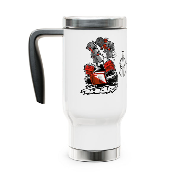 Thor's Lightning "Thor" Stainless Steel Travel Mug with Handle, 14oz