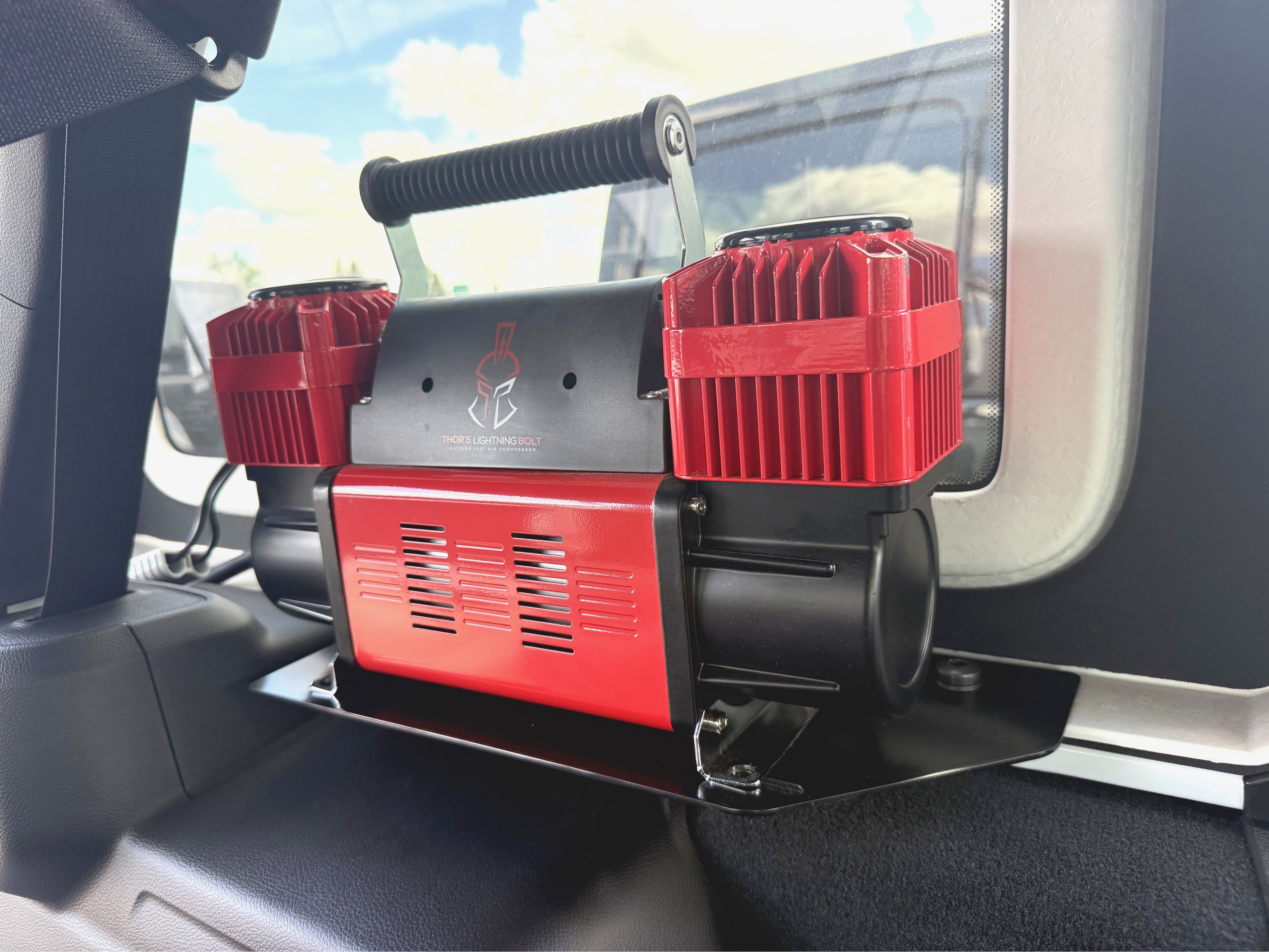 Thor's Lightning Refuge MOLLE Portable Air Compressor Storage Mount for Jeep Wrangler JLU 4-Door Hard Top 2018-2024