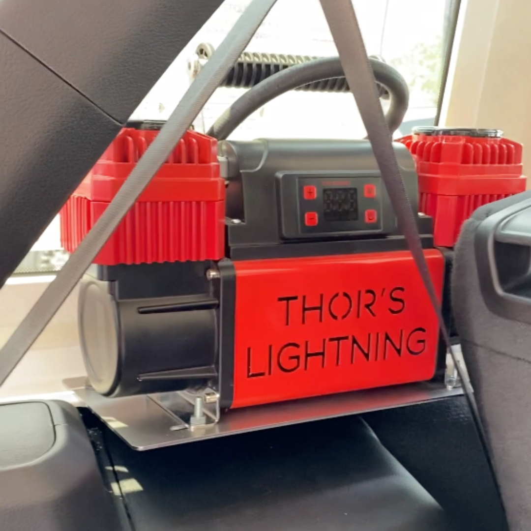 Thor's Lightning Refuge MOLLE Portable Air Compressor Storage Mount for Jeep Wrangler JLU 4-Door Hard Top 2018-Present