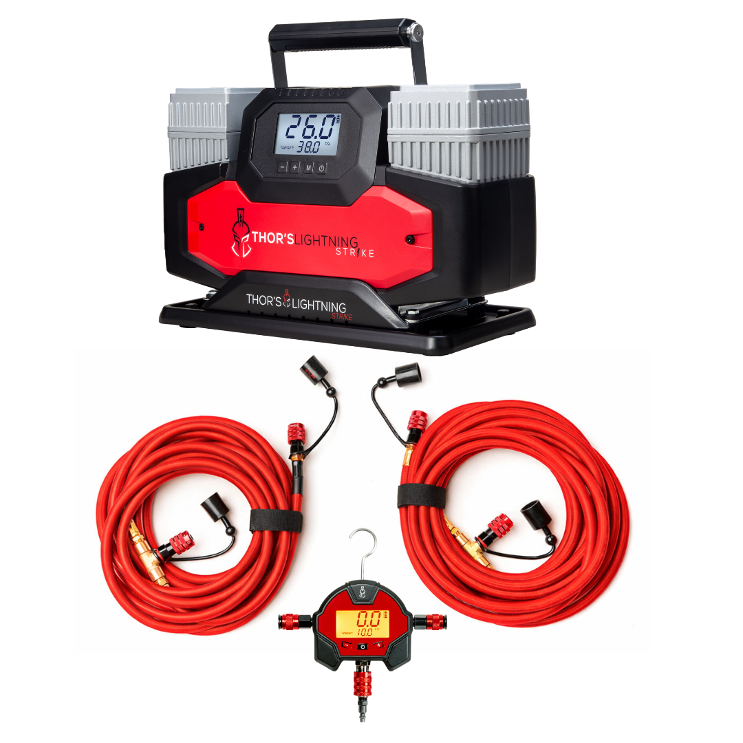 Lightning Strike Rapid Tire Inflation System Compressor + 4-Tire Air System ⭐ MOST POPULAR SETUP