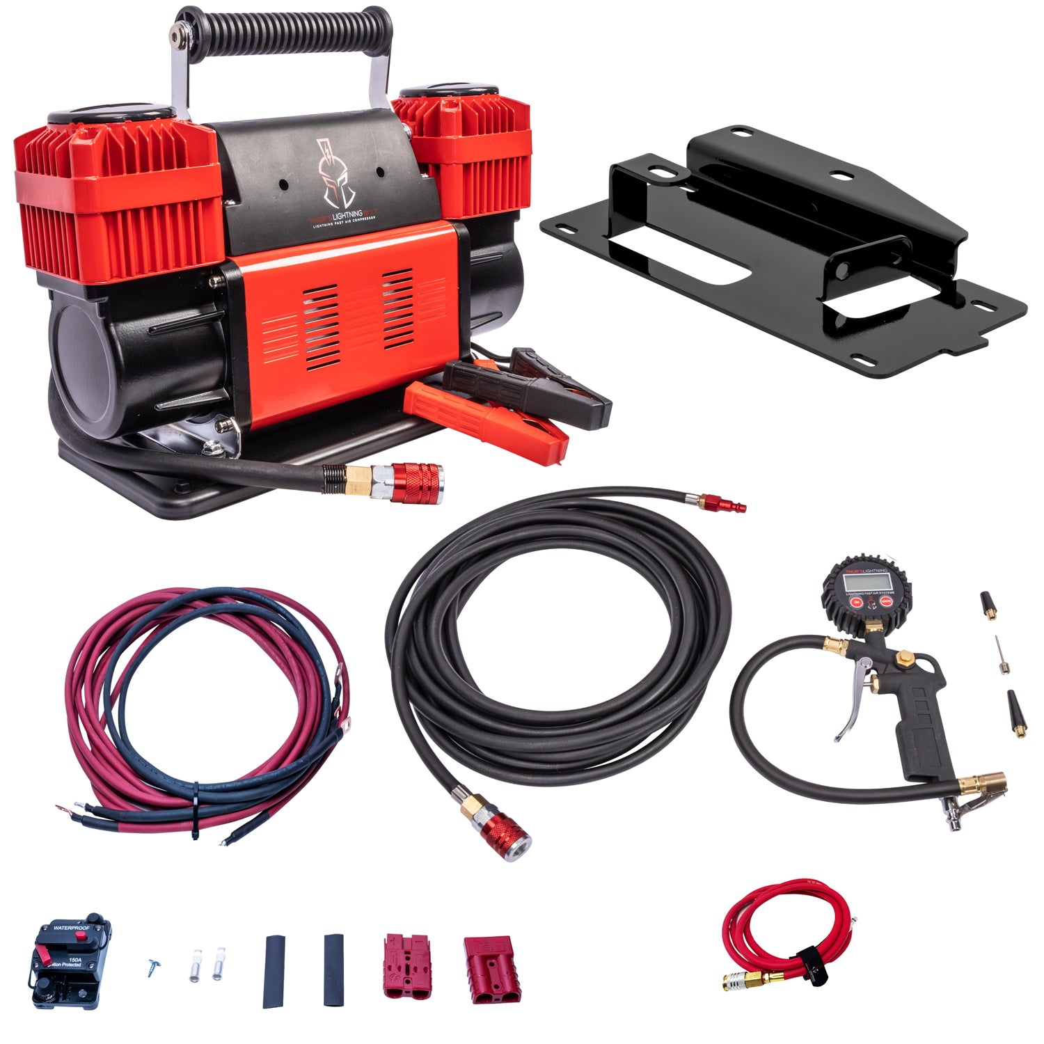 Thor's Lightning 12v True Dual Mount Portable Air Compressor Ultimate Setup Bundle for Toyota 4Runner (2010-Present)