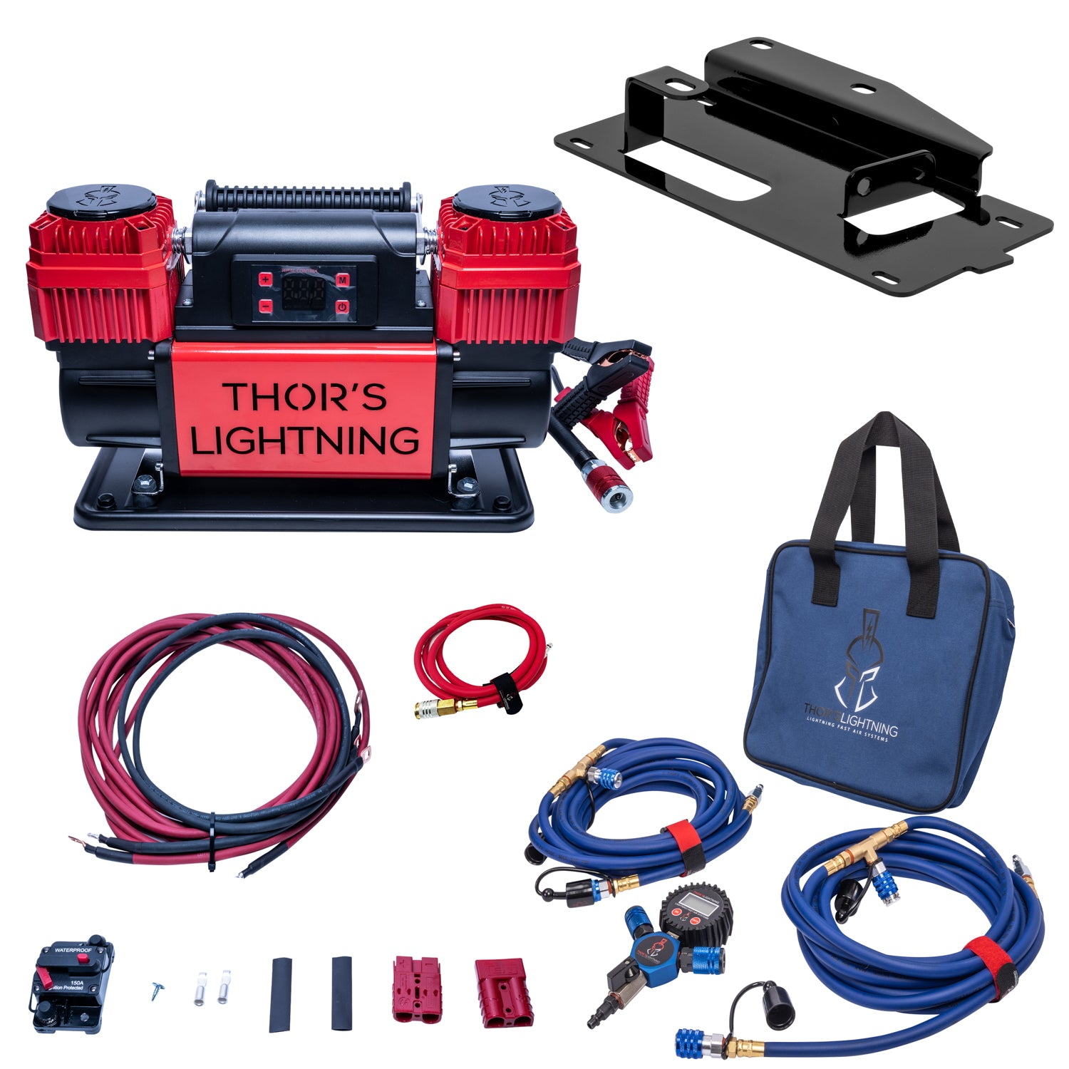 Thor's Lightning 12 V True Dual Mount Compresseur d'air portable Ultimate Setup Bundle pour Toyota 4Runner (2010-présent)