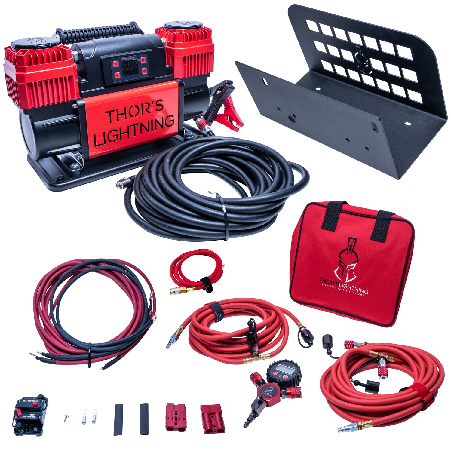 Thor's Lightning Compresseur d'air portable 12 V à double montage pour Toyota Tacoma 2005 à aujourd'hui et Toyota Tundra à partir de 2007